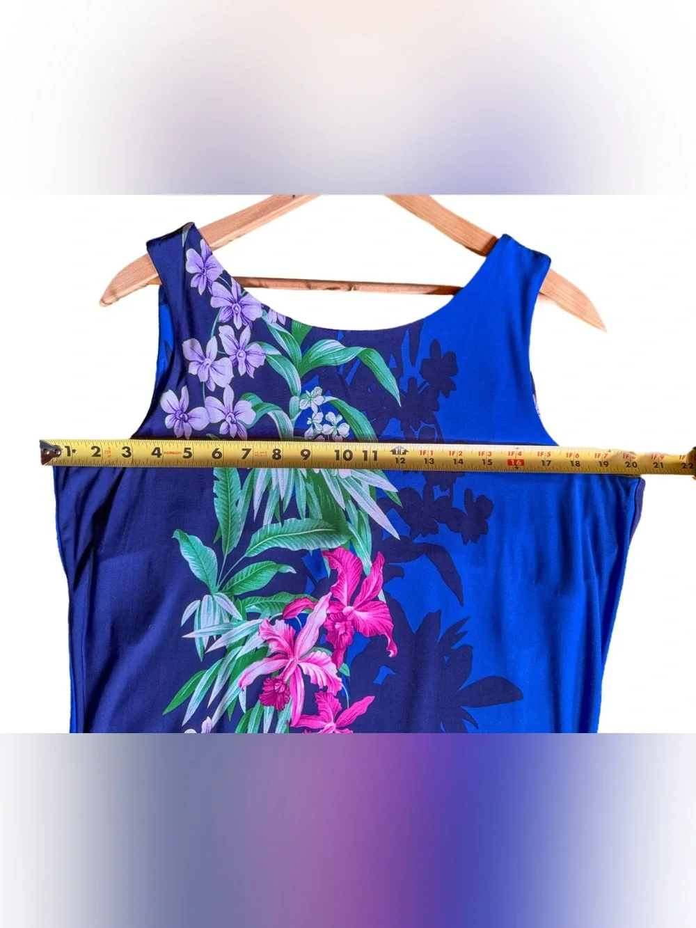 NWT Tommy Bahama Carmela Orchid Grove Maxi Dress L Large Island Navy UPF 30 Blue - Picture 8 of 8